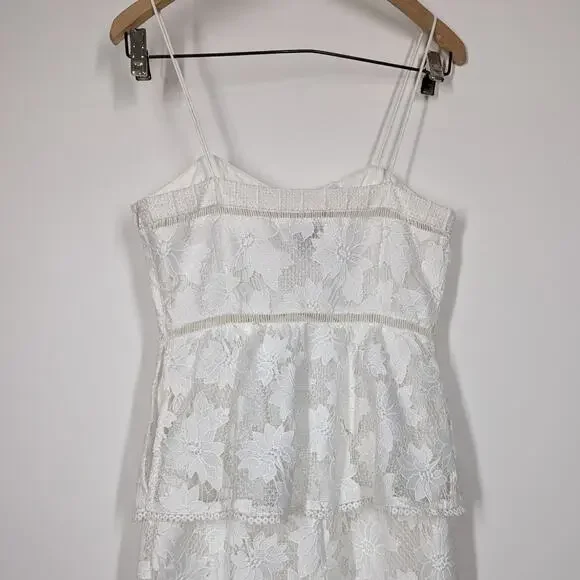 Rachel Zoe Margo Floral Lace Jumpsuit Sleeveless White Ecru Size 2 Preowned - Picture 6 of 12